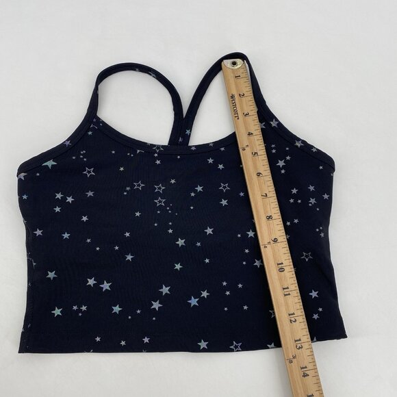 BEYOND YOGA Size Small Black Slim Racerback Cropped Tank Foil Silver Stars - Picture 9 of 12